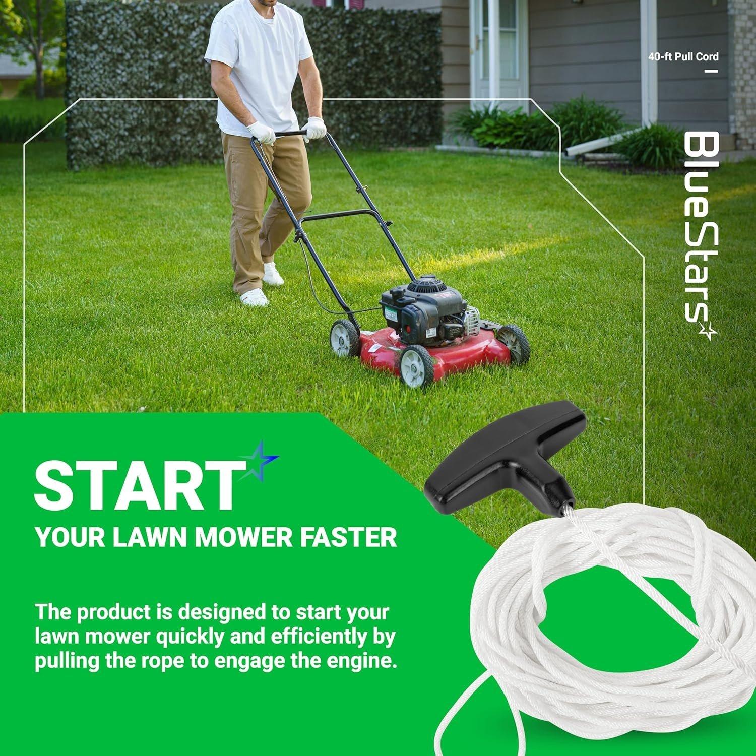 [Lifetime Warranty] Recoil Starter Rope 9/64 inch 3.5mm Pull Cord 40ft with 3 Pieces Starter Handle image 7