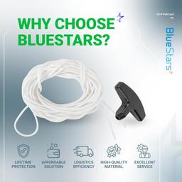 [Lifetime Warranty] Recoil Starter Rope 9/64 inch 3.5mm Pull Cord 40ft with 3 Pieces Starter Handle thumbnail 2