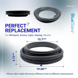 [Lifetime Warranty] WPW10381562 W10290499 Washer Door Boot Seal - Compatible with Maytag Whirlpool Front Load Washer WFW9150WW00 WFW9151YW00 WFW9250WW00 - Replaces W10381562 PS3632809 2229552 thumbnail 2