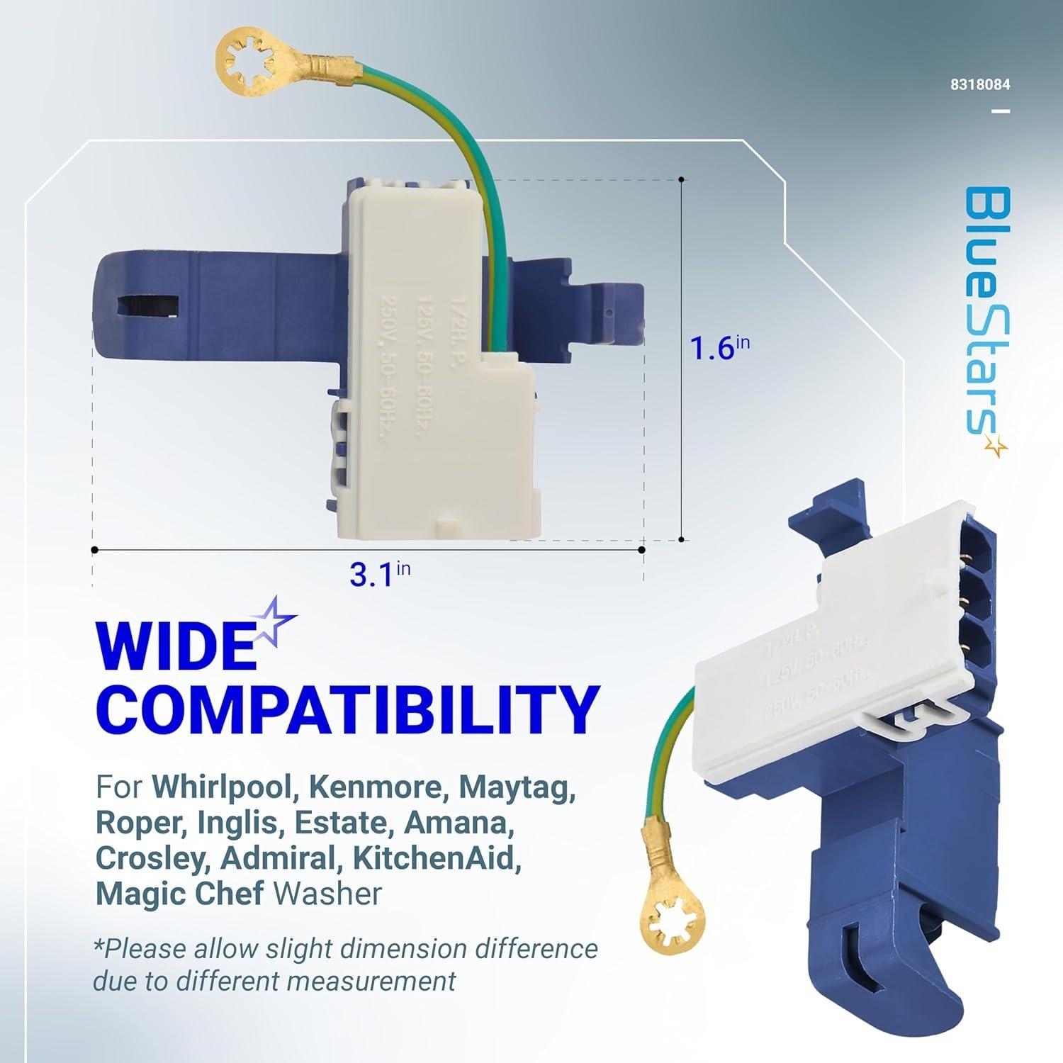 [Lifetime Warranty] 8318084 PN8318084 Washer Lid Switch - Compatible with Whirlpool Kenmore Maytag Washers - Replaces AP3180933 PS886960 WP8318084 AP6012742 ES8084 PS11745957 - Pack of 4 image 5
