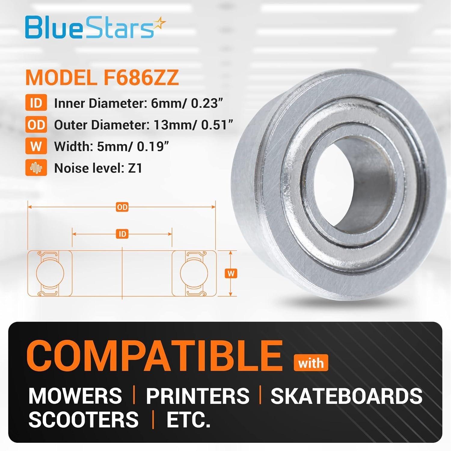 F686ZZ Flanged Ball Bearing 6x13x5mm - Pack of 10 image 6