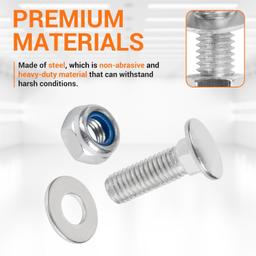 6 PCS 710-0451 Stainless Steel Skid Shoe Bolts Carriage thumbnail 2