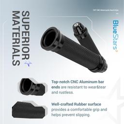 CNC Aluminum Rubber Motorcycle Hand Grips 7/8" Handlebars thumbnail 5