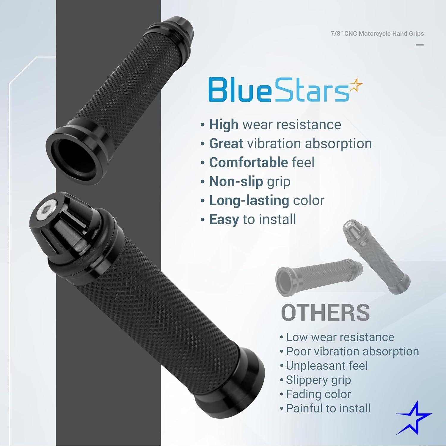 CNC Aluminum Rubber Motorcycle Hand Grips 7/8" Handlebars image 4