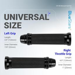 CNC Aluminum Rubber Motorcycle Hand Grips 7/8" Handlebars thumbnail 1