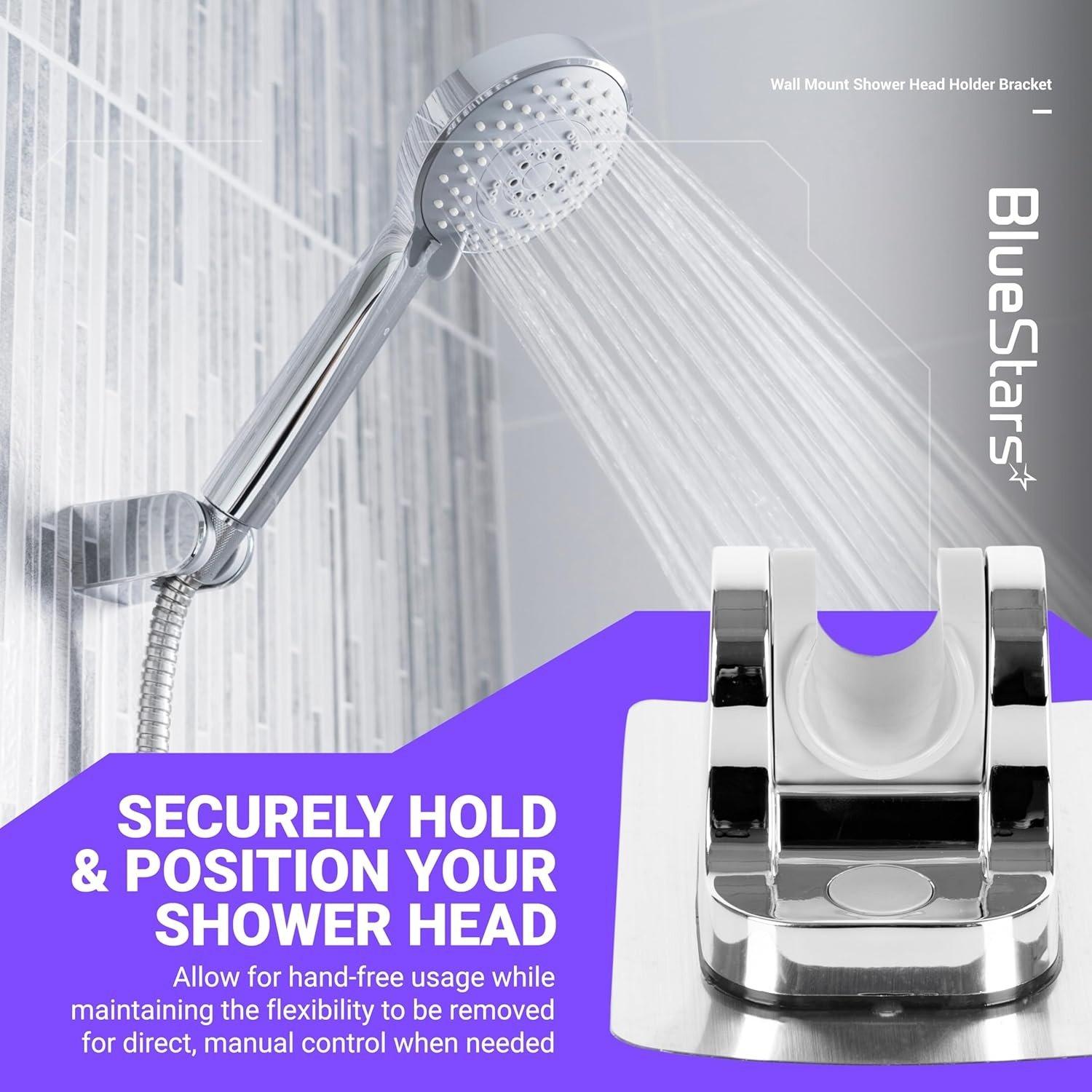 Wall Mount Waterproof Suction Shower Head Holder Bracket image 5