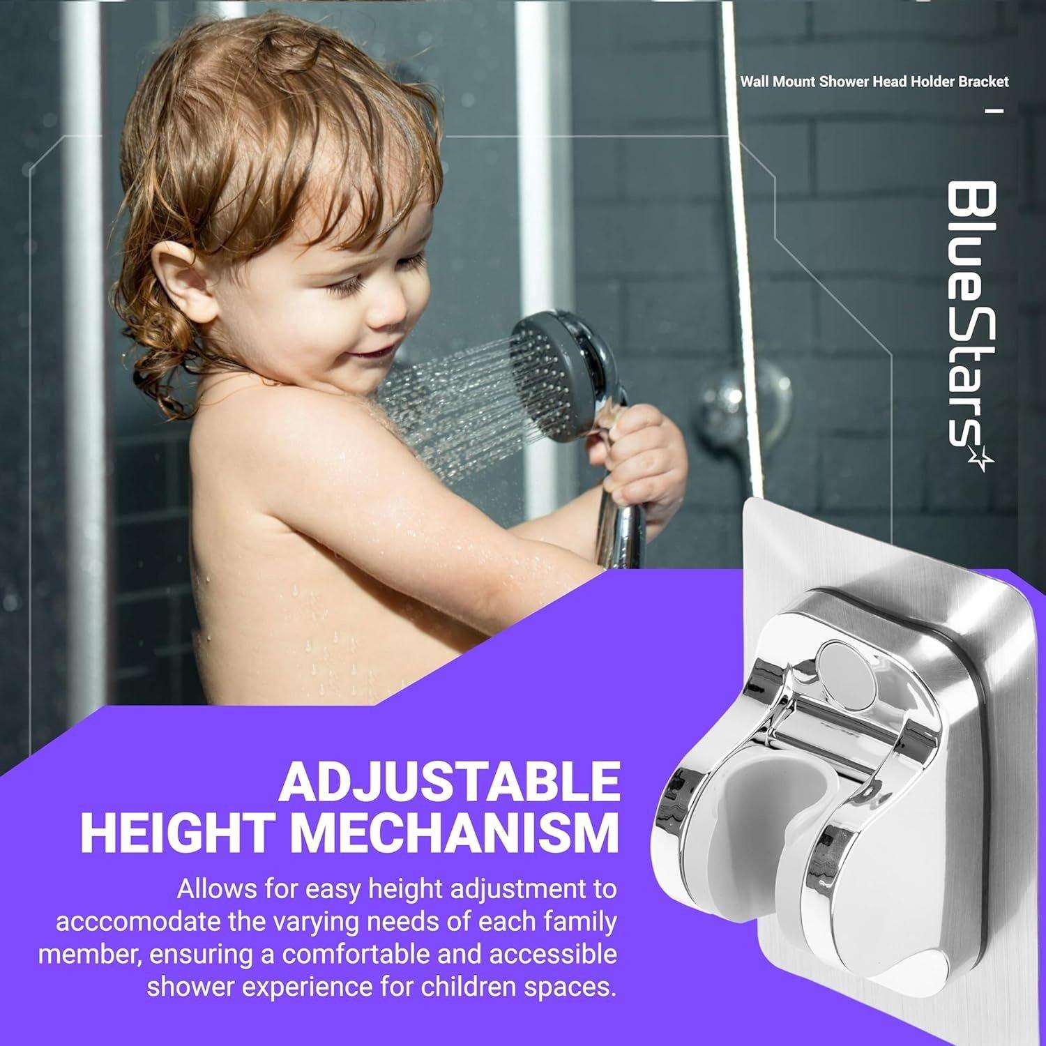 Wall Mount Waterproof Suction Shower Head Holder Bracket image 4