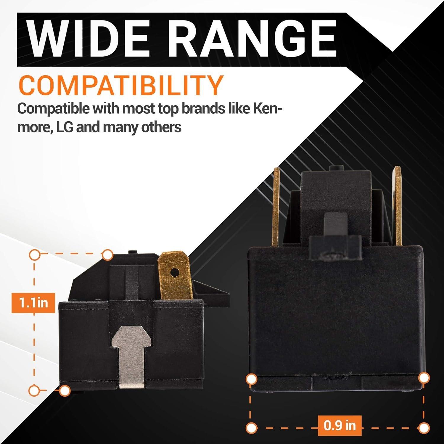 [Lifetime Warranty] 6748C-0004D 2-Pin Mini Fridge Start Relay - Compatible with LG Kenmore Frigidaire Refrigerators - Replaces P6R8MD OR1107 6749C-0014E PS9865140 AP5949339 image 1