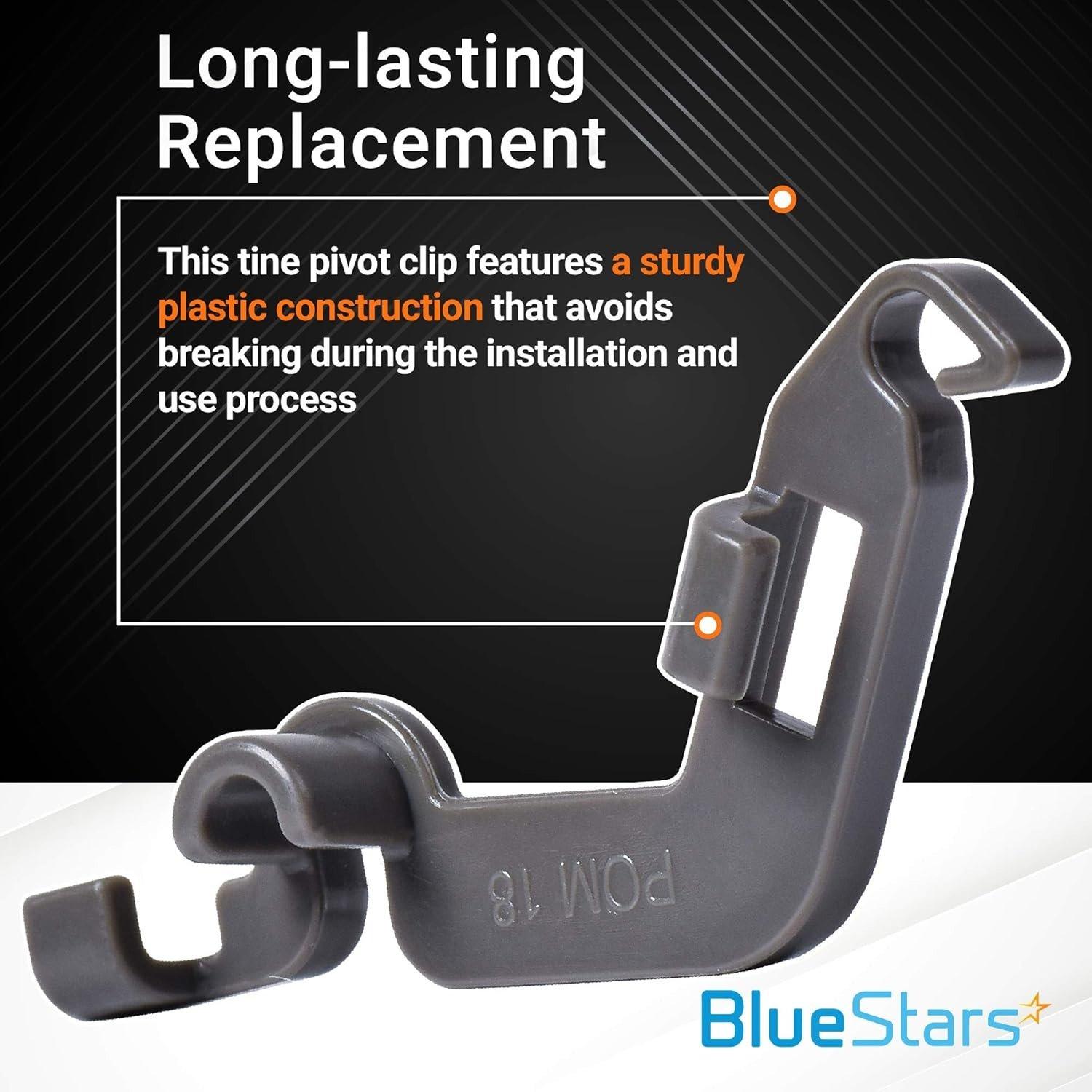 [Lifetime Warranty] W10082853 Dishwasher Tine Pivot Clip - Compatible with Whirlpool Kenmore KitchenAid Dishwashers - Replaces WPW10082853 PS11748190 PS1734891 1446946 - Pack of 4 image 1