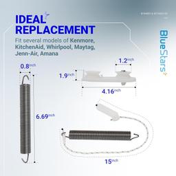 [Lifetime Warranty] 8194001 & 8270020 Dishwasher Door Balance Link Kit & Door Spring - Compatible with Kenmore Whirlpool KitchenAid Dishwashers - Replaces 1059756 8194001VP 8270018 AP3775412 PS972325 thumbnail 6