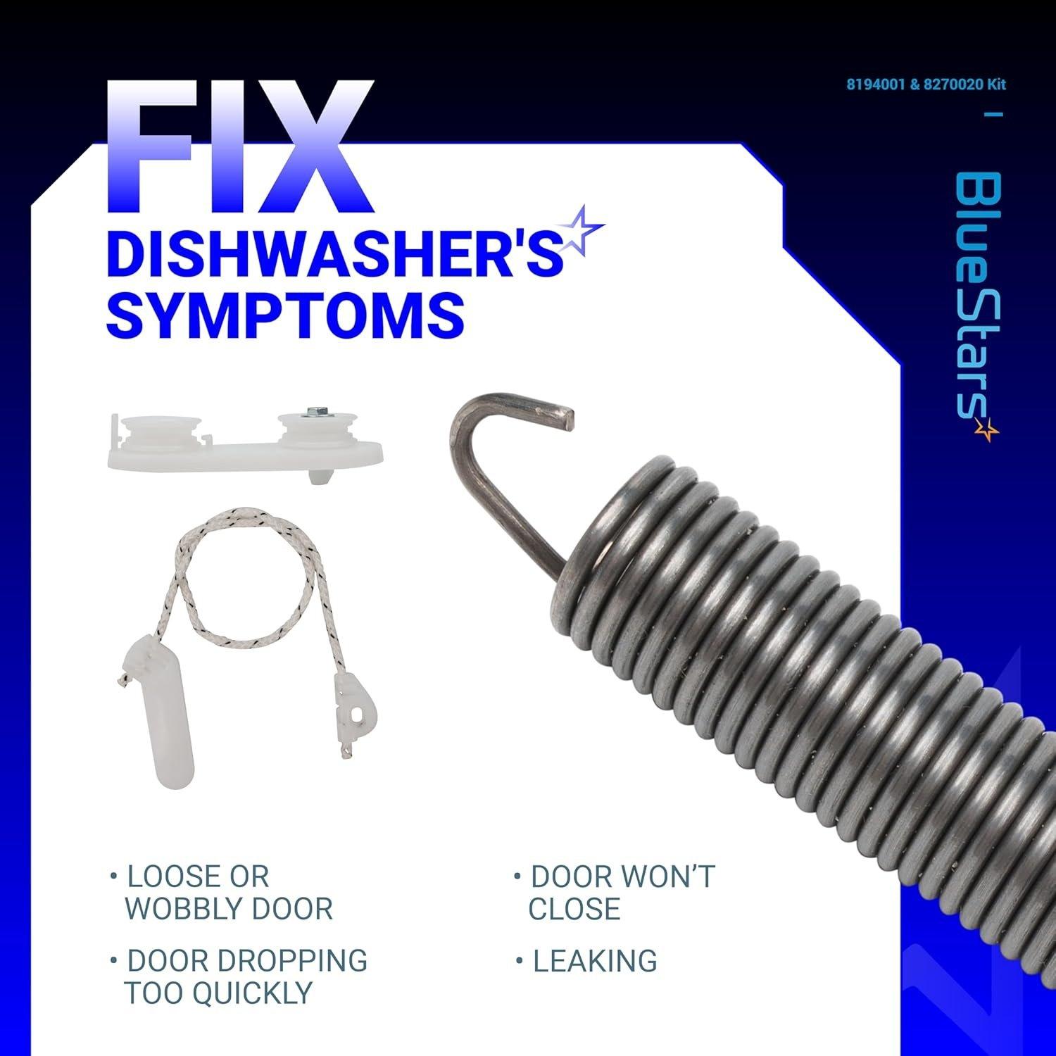 [Lifetime Warranty] 8194001 & 8270020 Dishwasher Door Balance Link Kit & Door Spring - Compatible with Kenmore Whirlpool KitchenAid Dishwashers - Replaces 1059756 8194001VP 8270018 AP3775412 PS972325 image 4