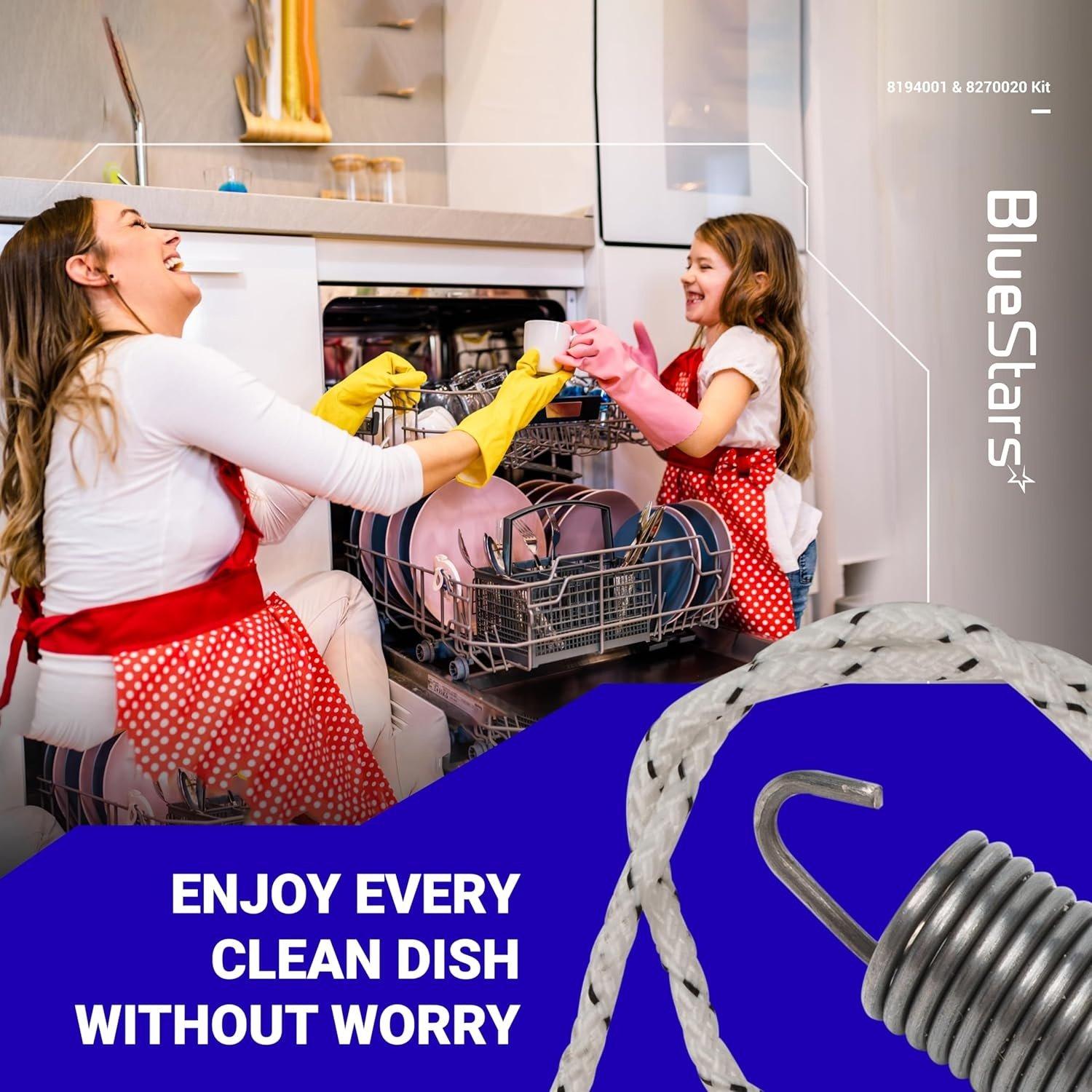 [Lifetime Warranty] 8194001 & 8270020 Dishwasher Door Balance Link Kit & Door Spring - Compatible with Kenmore Whirlpool KitchenAid Dishwashers - Replaces 1059756 8194001VP 8270018 AP3775412 PS972325 image 1