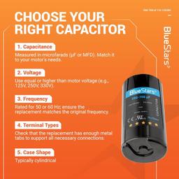 [Lifetime Warranty] 590-708 uF MFD 110-125 VAC ±20% 50/60 Hz CD60 Round Motor Start Capacitor - Fits Pool Pump, Well Pump - Pack of 2 thumbnail 8