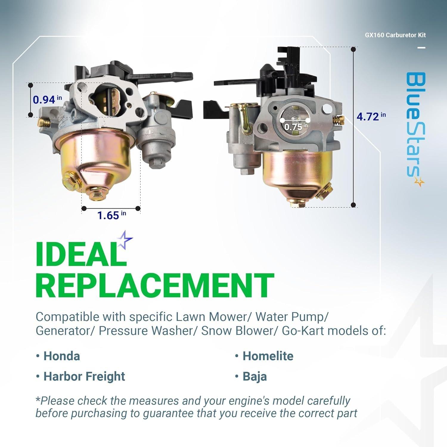 [Lifetime Warranty] GX160 GX200 Carburetor with Mounting Gaskets Fuel image 5