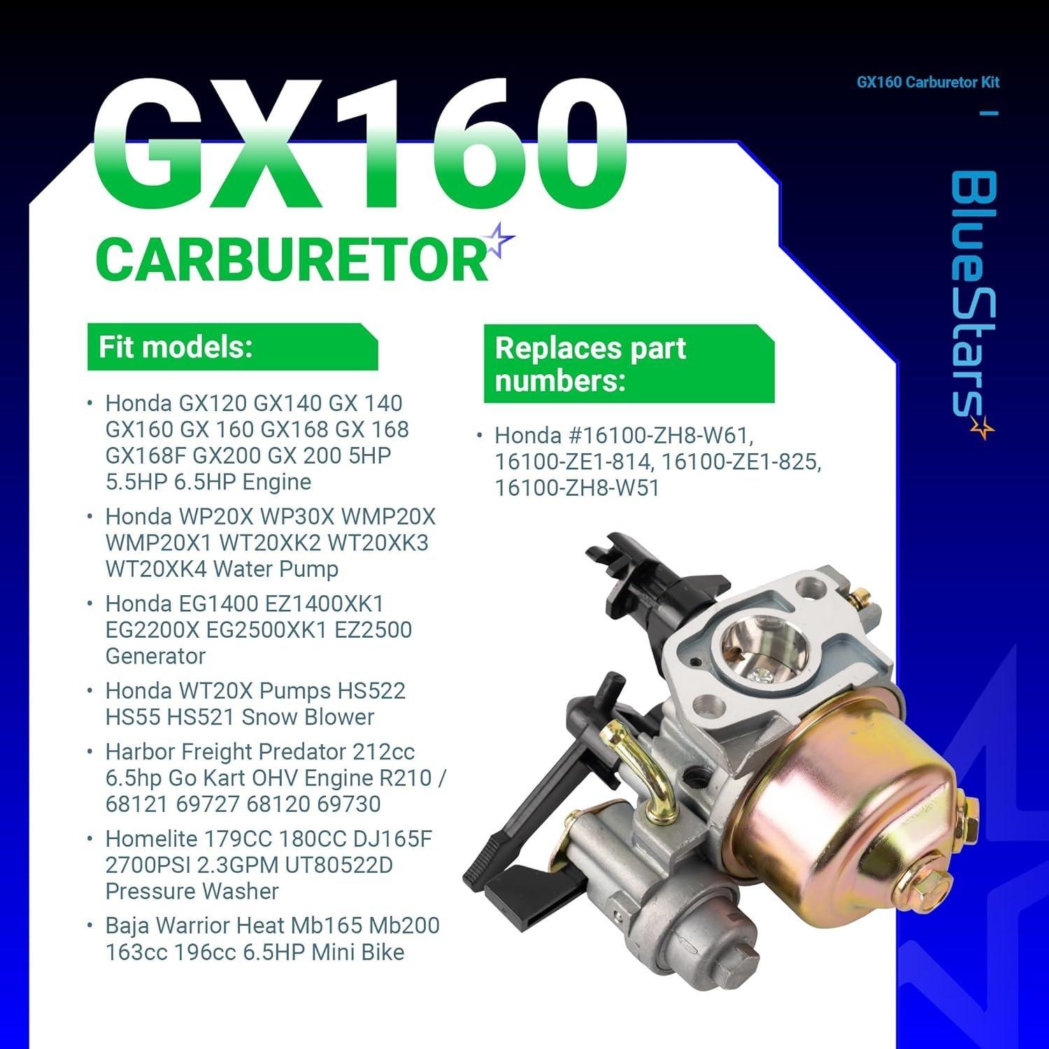 [Lifetime Warranty] GX160 GX200 Carburetor with Mounting Gaskets Fuel image 4