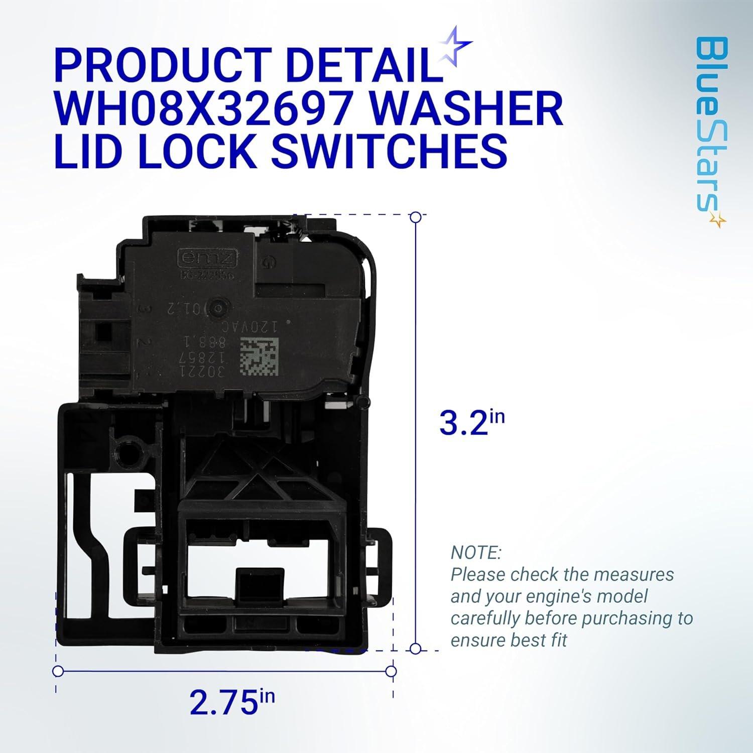 [Lifetime Warranty] WH08X32697 WH08X37938 Washer Door Lid Lock Switch - Replaces WH01X24114 WH01X26114 WH01X27954 WH08X31577 - For GE GTW465ASN1WW GTW460ASJ3WW GTW330ASK3WW GTW460ASJ2WW GTW220ACK1WW image 7