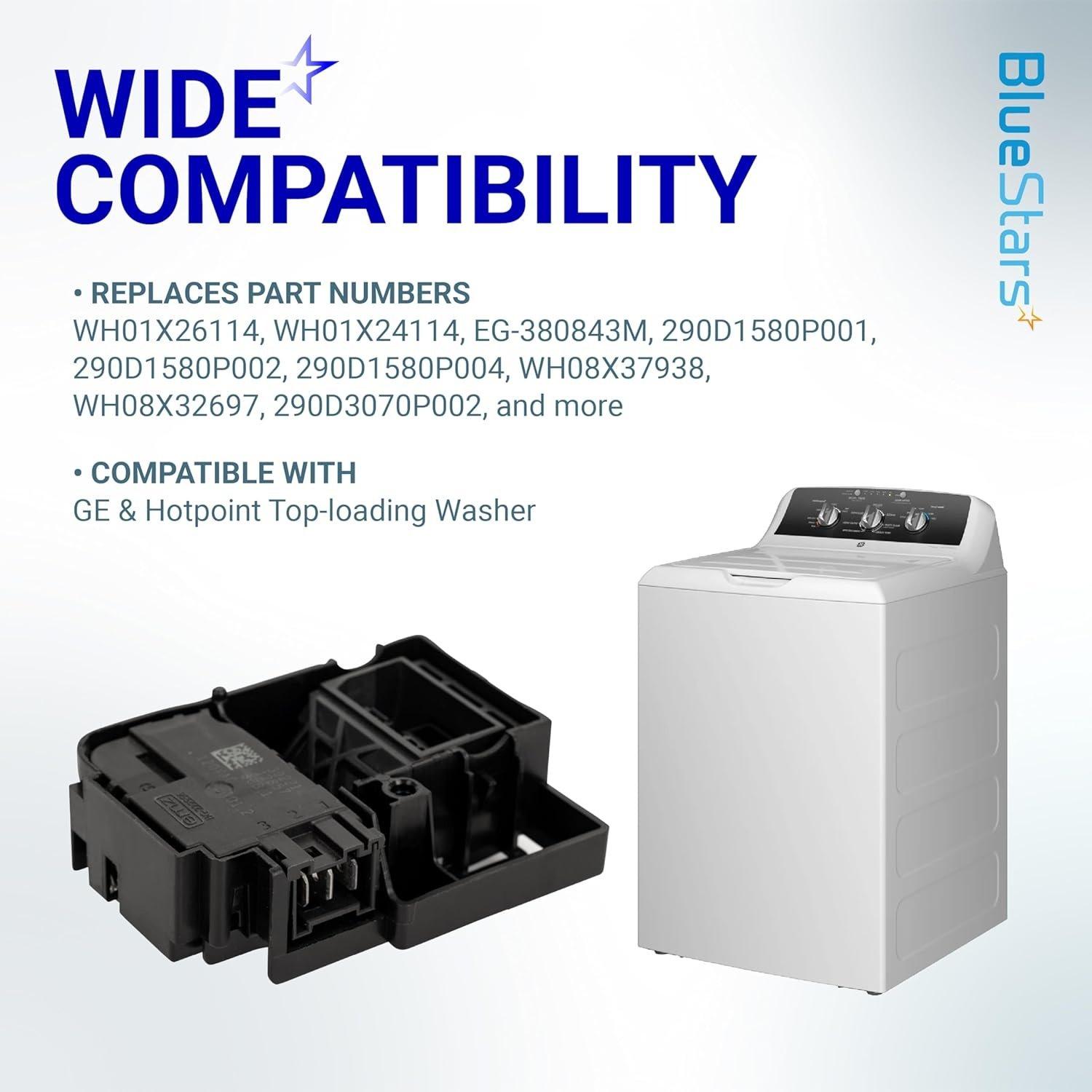 [Lifetime Warranty] WH08X32697 WH08X37938 Washer Door Lid Lock Switch - Replaces WH01X24114 WH01X26114 WH01X27954 WH08X31577 - For GE GTW465ASN1WW GTW460ASJ3WW GTW330ASK3WW GTW460ASJ2WW GTW220ACK1WW image 8