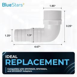 [Lifetime Warranty] SPX1105Z3 1.5" 90 Degree Elbow Pool Hose Adapter - Pack of 2 thumbnail 3