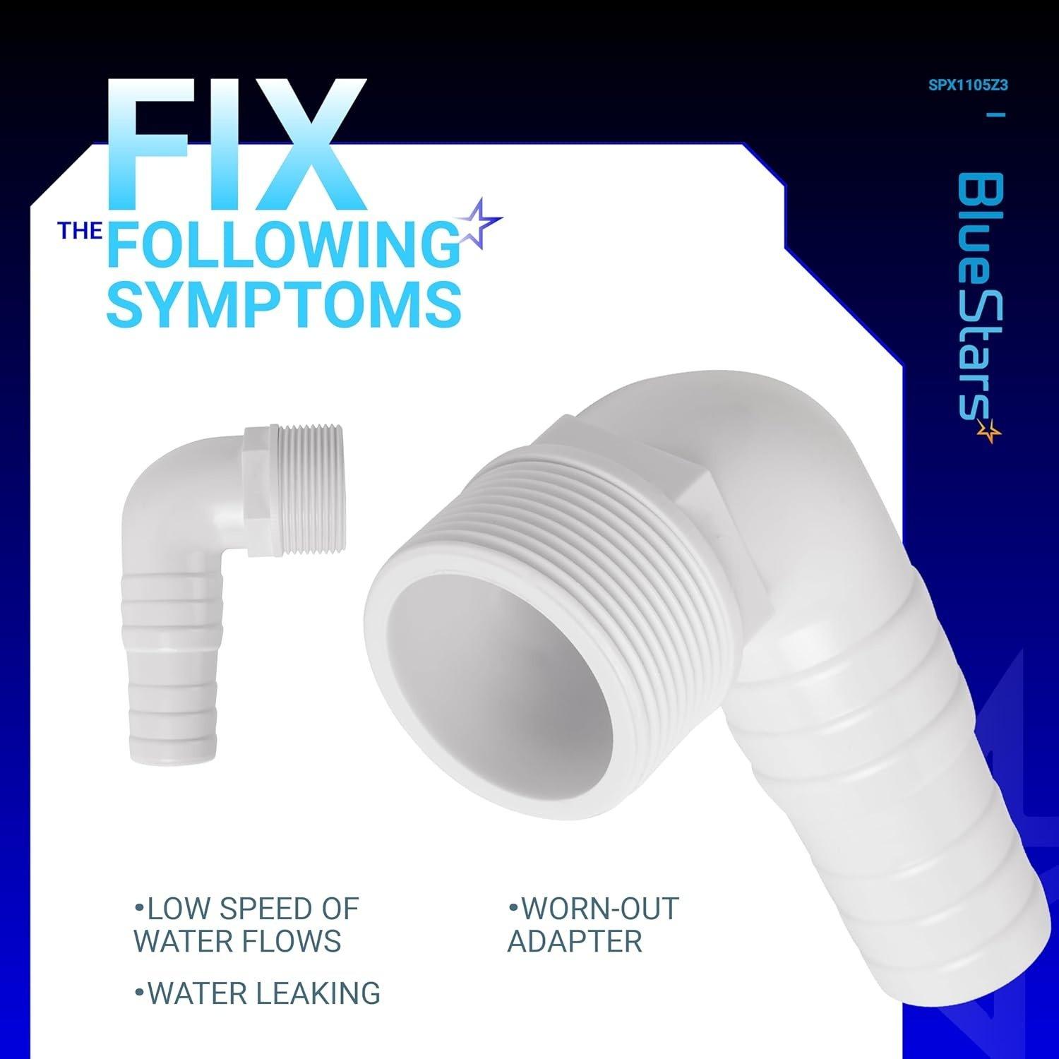 [Lifetime Warranty] SPX1105Z3 1.5" 90 Degree Elbow Pool Hose Adapter - Pack of 2 image 2