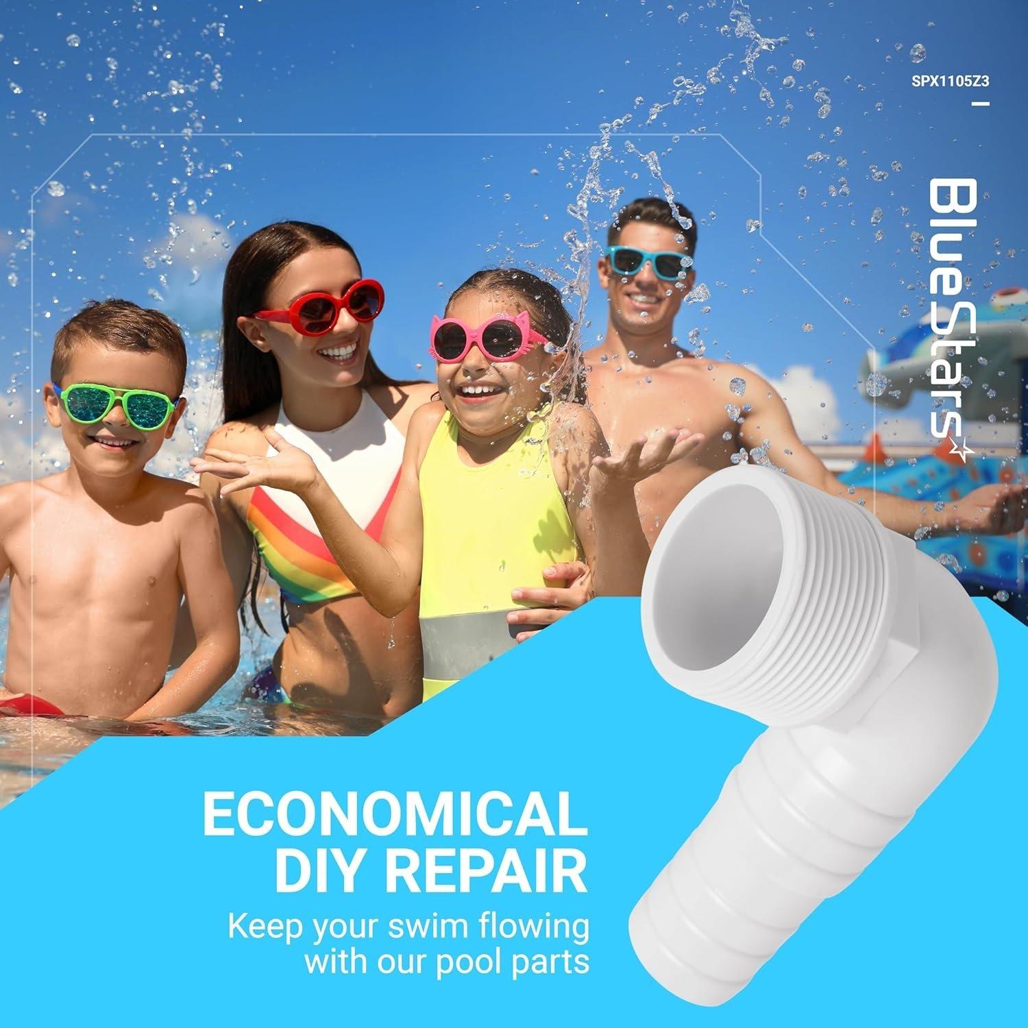 [Lifetime Warranty] SPX1105Z3 1.5" 90 Degree Elbow Pool Hose Adapter - Pack of 2 image 1