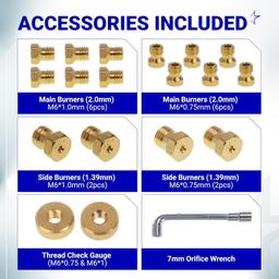 [Lifetime Warranty] 5249 Propane to Natural Gas Conversion Kit - Fit BlackStone 28" 36" Griddles, Tailgater, Rangetop Combo & Single Burner Rec Stove - 10FT 3/8" ID Natural Gas Hose & 3/8in Quick Connect thumbnail 1