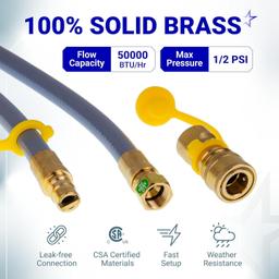 [Lifetime Warranty] 5249 Propane to Natural Gas Conversion Kit - Fit BlackStone 28" 36" Griddles, Tailgater, Rangetop Combo & Single Burner Rec Stove - 10FT 3/8" ID Natural Gas Hose & 3/8in Quick Connect thumbnail 4