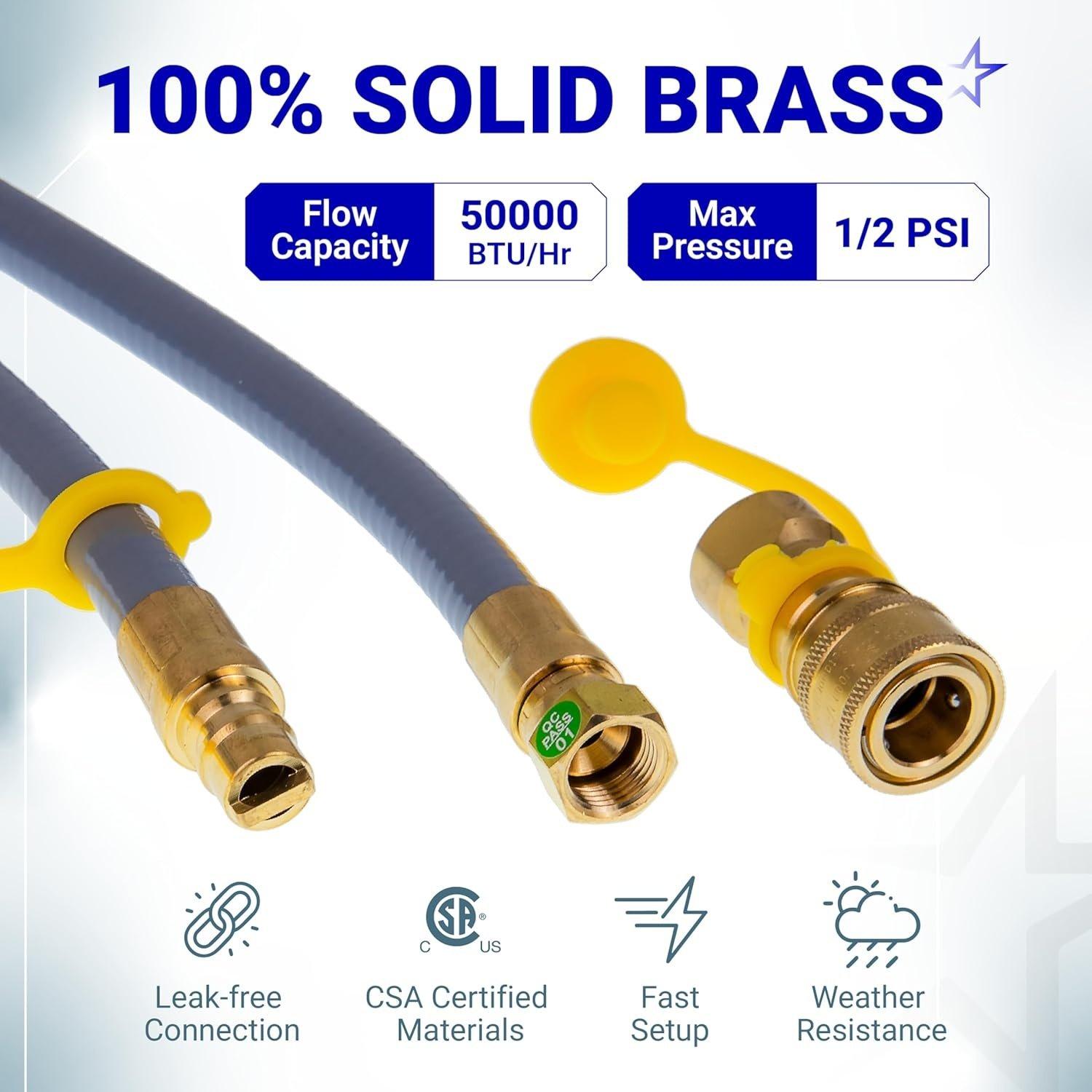 [Lifetime Warranty] 5249 Propane to Natural Gas Conversion Kit - Fit BlackStone 28" 36" Griddles, Tailgater, Rangetop Combo & Single Burner Rec Stove - 10FT 3/8" ID Natural Gas Hose & 3/8in Quick Connect image 4