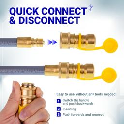 [Lifetime Warranty] 5249 Propane to Natural Gas Conversion Kit - Fit BlackStone 28" 36" Griddles, Tailgater, Rangetop Combo & Single Burner Rec Stove - 10FT 3/8" ID Natural Gas Hose & 3/8in Quick Connect thumbnail 5