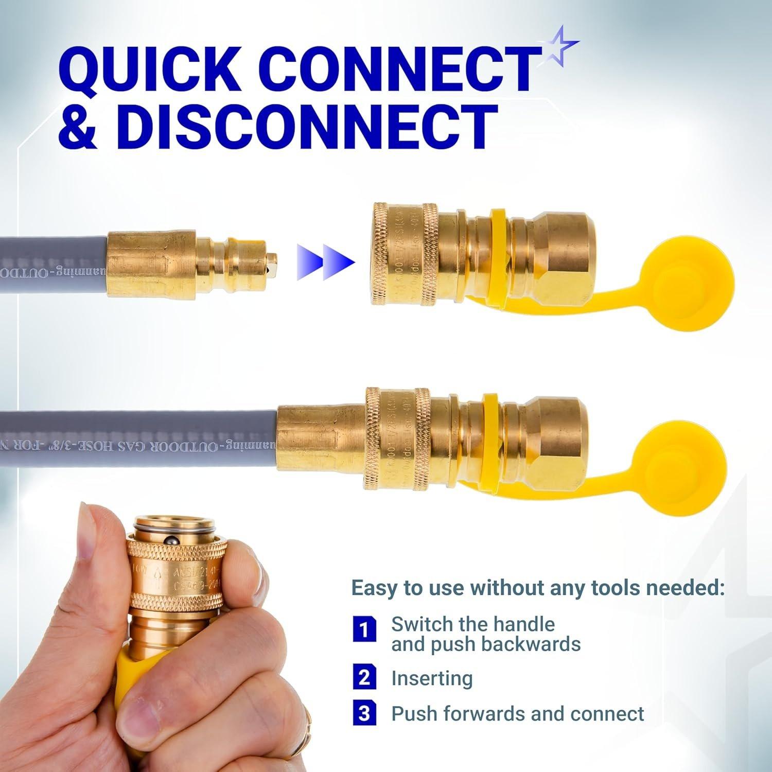 [Lifetime Warranty] 5249 Propane to Natural Gas Conversion Kit - Fit BlackStone 28" 36" Griddles, Tailgater, Rangetop Combo & Single Burner Rec Stove - 10FT 3/8" ID Natural Gas Hose & 3/8in Quick Connect image 5