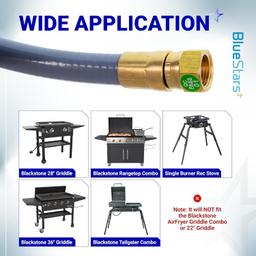 [Lifetime Warranty] 5249 Propane to Natural Gas Conversion Kit - Fit BlackStone 28" 36" Griddles, Tailgater, Rangetop Combo & Single Burner Rec Stove - 10FT 3/8" ID Natural Gas Hose & 3/8in Quick Connect thumbnail 6