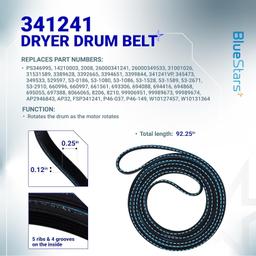 [Lifetime Warranty] 8066184 Dryer Motor Pulley 341241 Dryer Drum Belt - Compatible with Whirlpool Maytag Kenmore - Replaces PS11744884 W10290525 WP8066184VP AP6011686 LER4634EQ2 LEQ8000KQ0 MEDC215EW1 thumbnail 5