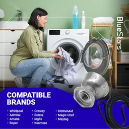 [Lifetime Warranty] 8066184 Dryer Motor Pulley 341241 Dryer Drum Belt - Compatible with Whirlpool Maytag Kenmore - Replaces PS11744884 W10290525 WP8066184VP AP6011686 LER4634EQ2 LEQ8000KQ0 MEDC215EW1 thumbnail 4