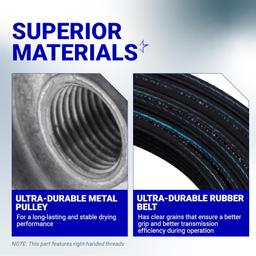 [Lifetime Warranty] 8066184 Dryer Motor Pulley 341241 Dryer Drum Belt - Compatible with Whirlpool Maytag Kenmore - Replaces PS11744884 W10290525 WP8066184VP AP6011686 LER4634EQ2 LEQ8000KQ0 MEDC215EW1 thumbnail 3