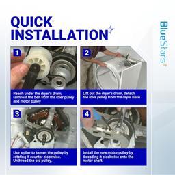 [Lifetime Warranty] 8066184 Dryer Motor Pulley 341241 Dryer Drum Belt - Compatible with Whirlpool Maytag Kenmore - Replaces PS11744884 W10290525 WP8066184VP AP6011686 LER4634EQ2 LEQ8000KQ0 MEDC215EW1 thumbnail 2