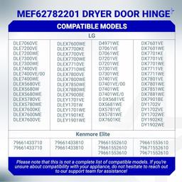[Lifetime Warranty] MEF62782201 Clothes Dryer Door Hinge - Compatible with LG Kenmore Elite Dryer - Replaces PS11711929 AP5978786 3288328 EAP11711929 thumbnail 8