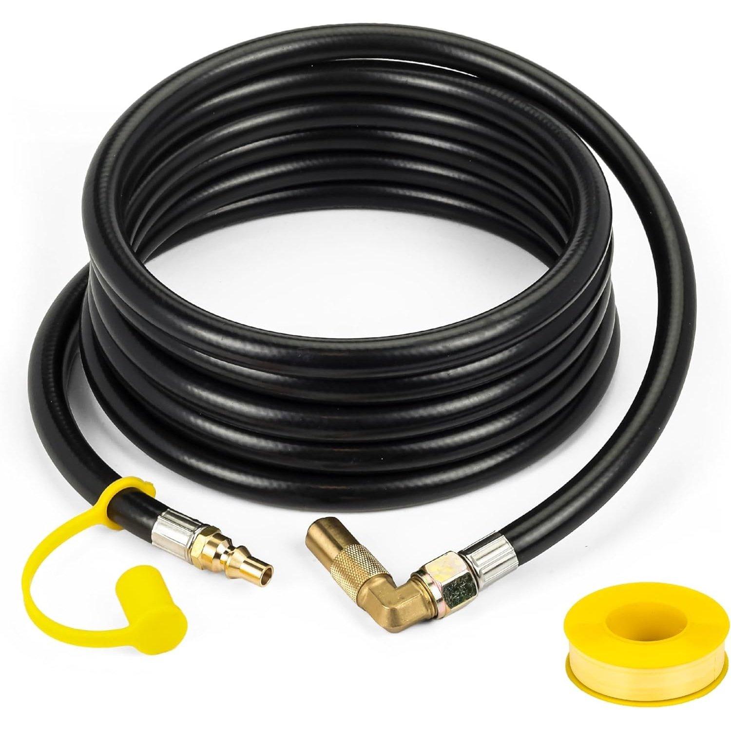[Lifetime Warranty] 12FT RV Quick Connect Propane Hose with Elbow Adapter For RV to Grill  - Low Pressure Quick Connect Hose For 17" & 22" Blackstone Grills/Griddles image 0