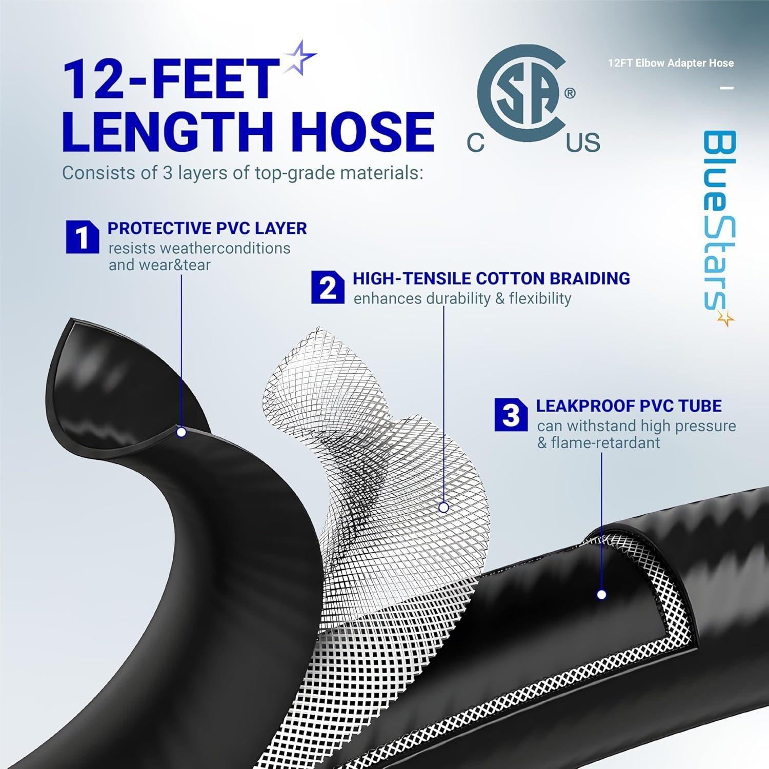 [Lifetime Warranty] 12FT RV Quick Connect Propane Hose with Elbow Adapter For RV to Grill  - Low Pressure Quick Connect Hose For 17" & 22" Blackstone Grills/Griddles image 8