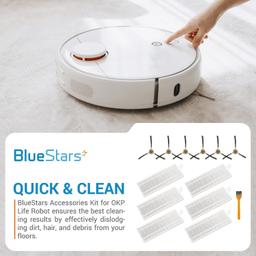 [Lifetime Warranty] Replacement Parts Kit for OKP Life K2 K3 K3A K4 K5 and Lefant M210 M210S M210B M213 Robot Vacuum Cleaner - 6 Side Sweep Edge Brush, 6 HEPA Filter + Extra Cleaning Tool thumbnail 5