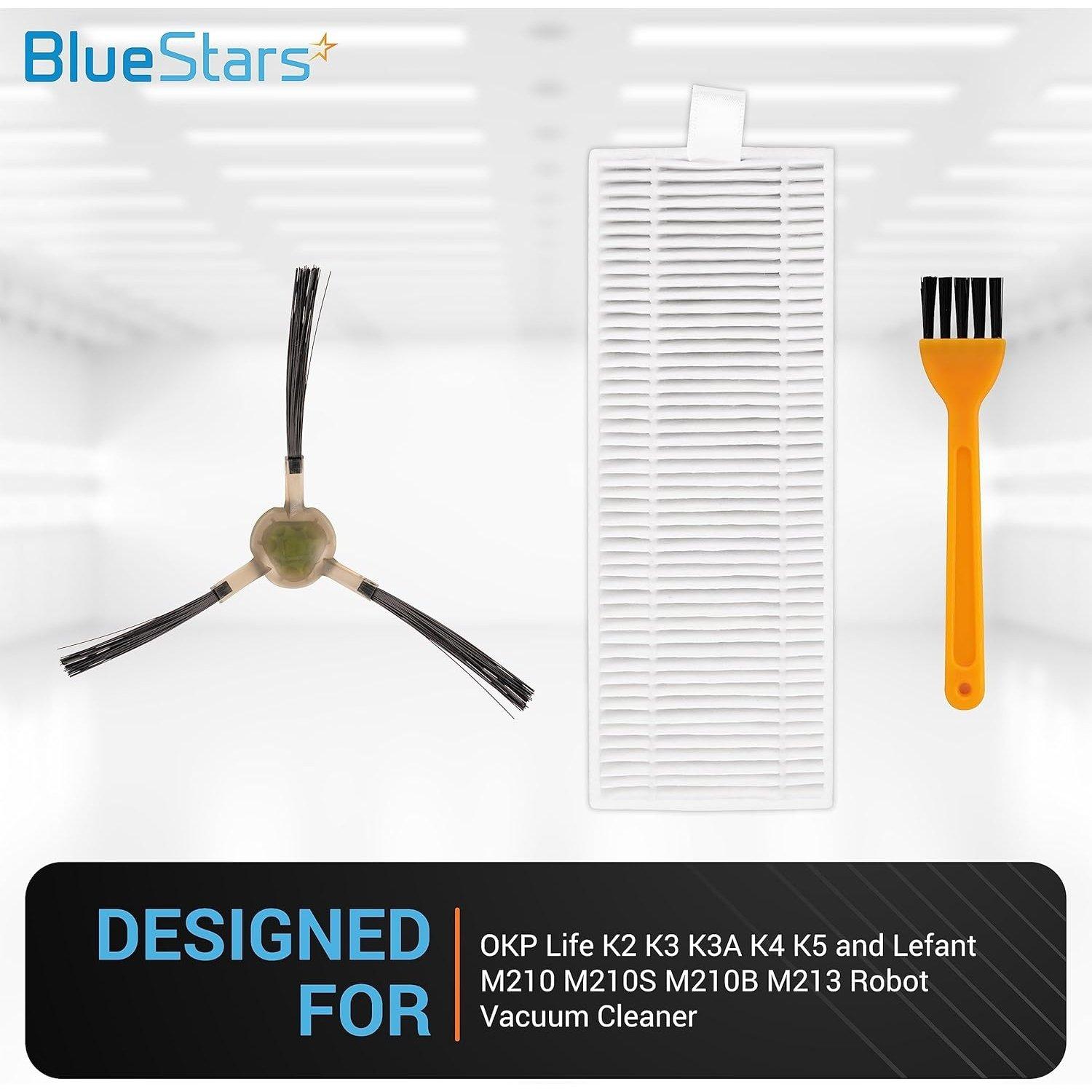 [Lifetime Warranty] Replacement Parts Kit for OKP Life K2 K3 K3A K4 K5 and Lefant M210 M210S M210B M213 Robot Vacuum Cleaner - 6 Side Sweep Edge Brush, 6 HEPA Filter + Extra Cleaning Tool image 6