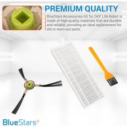 [Lifetime Warranty] Replacement Parts Kit for OKP Life K2 K3 K3A K4 K5 and Lefant M210 M210S M210B M213 Robot Vacuum Cleaner - 6 Side Sweep Edge Brush, 6 HEPA Filter + Extra Cleaning Tool thumbnail 2