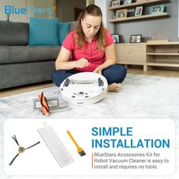 [Lifetime Warranty] Replacement Parts Kit for OKP Life K2 K3 K3A K4 K5 and Lefant M210 M210S M210B M213 Robot Vacuum Cleaner - 6 Side Sweep Edge Brush, 6 HEPA Filter + Extra Cleaning Tool thumbnail 4