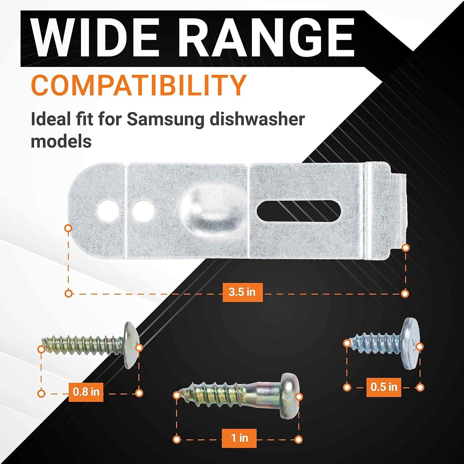 [Lifetime Warranty] DD94-01002A Dishwasher Mounting Bracket Assembly Kit - Compatible with Samsung Dishwashers - Replaces 2077601 AP4450818 PS4222710 PD00007402 - Includes 2 x Brackets, 6 x Screws image 2