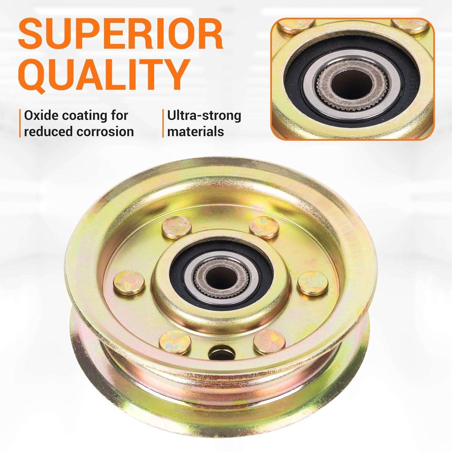 2 Pcs 173437 532173437 Flat Idler Pulley image 2