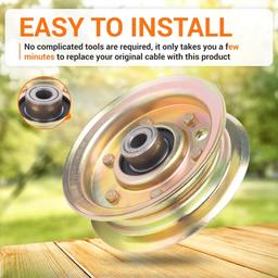 2 Pcs 173437 532173437 Flat Idler Pulley thumbnail 4