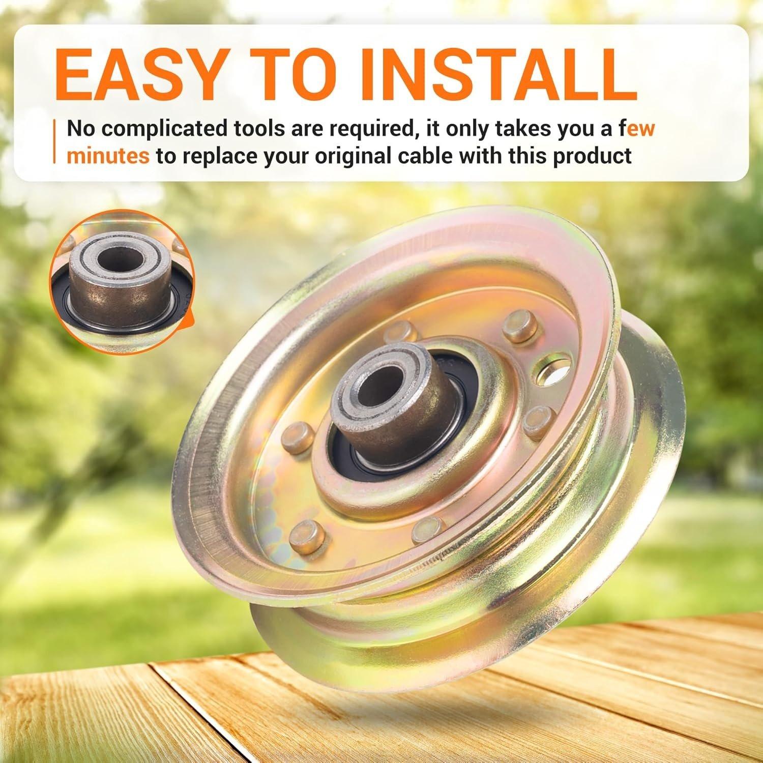 2 Pcs 173437 532173437 Flat Idler Pulley image 4