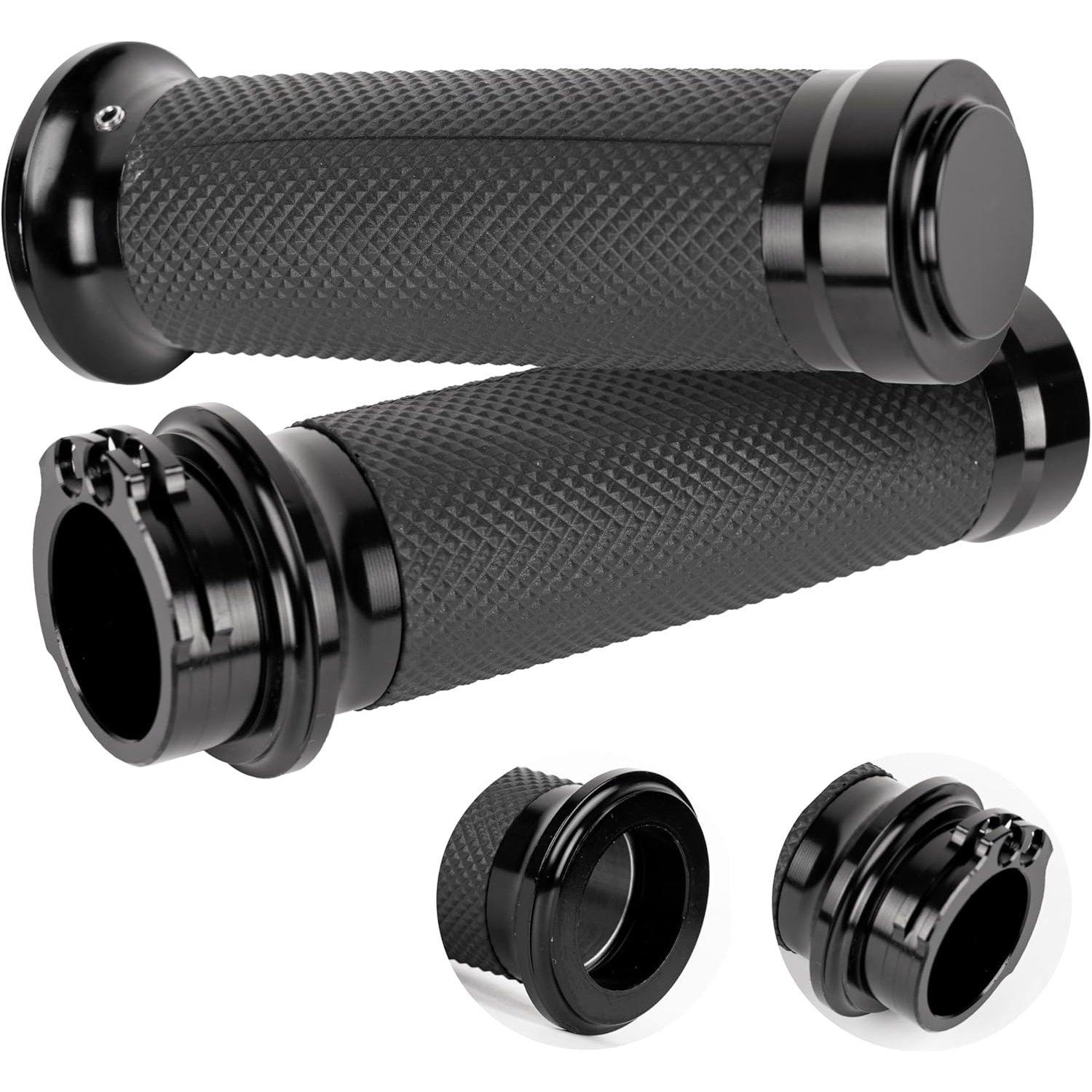 [Lifetime Warranty] 1" Hand Grips - Compatible with Harley Sportster 883 1200 Honda Yamaha Suzuki Kawasaki Cruiser Motorcycle Bobber Chopper image 0