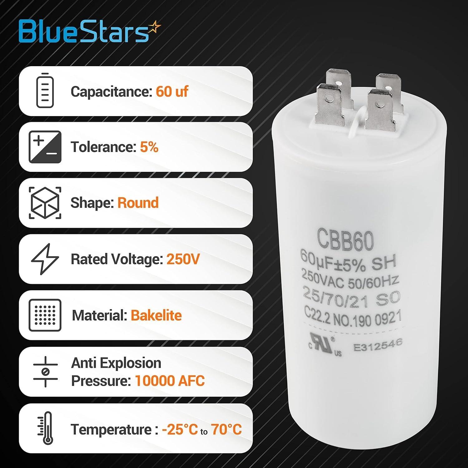 CBB60 60uF 250 Volt Dual Round Capacitor image 2