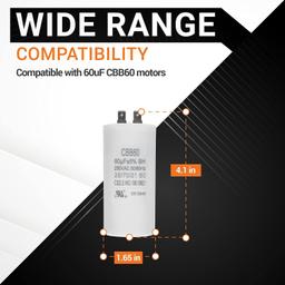 CBB60 60uF 250 Volt Dual Round Capacitor thumbnail 1