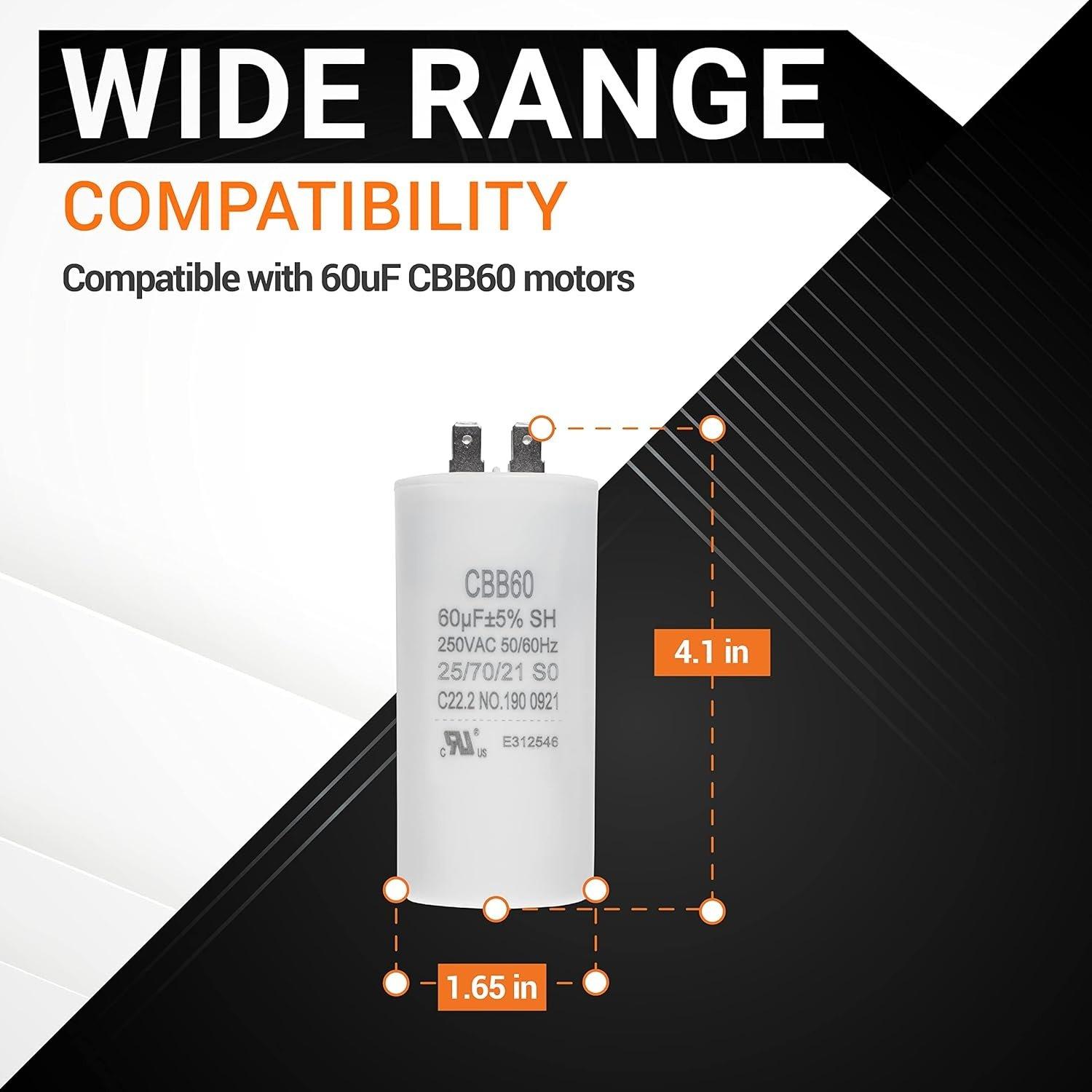 CBB60 60uF 250 Volt Dual Round Capacitor image 1