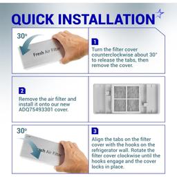 [Lifetime Warranty] ADQ75493301 Refrigerator Air Filter Cover - Compatible with LG Refrigerator LRMVS3006S LRMDS3006S LRMVC2306S LRMDC2306D LRFVC2406S LRFDS3016S LRMDS3006D LRFDS3016D LFXS26596S thumbnail 4